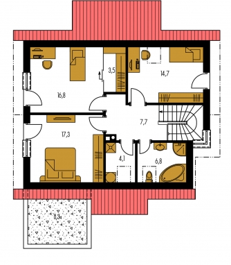 Plan de sol du premier étage - PREMIER 198